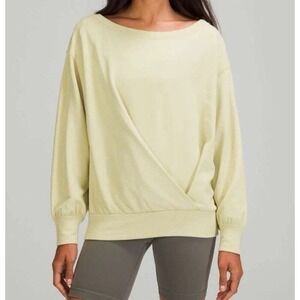 Lululemon Pleated Modal Fleece Pullover Womens Med Athleisure Lounge Oversized
